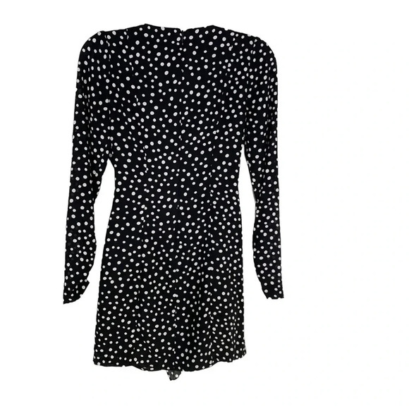 Likely Corinne Ruffle Front Polka Dot Mini Dress Black Size 00 NWT - Picture 4 of 9
